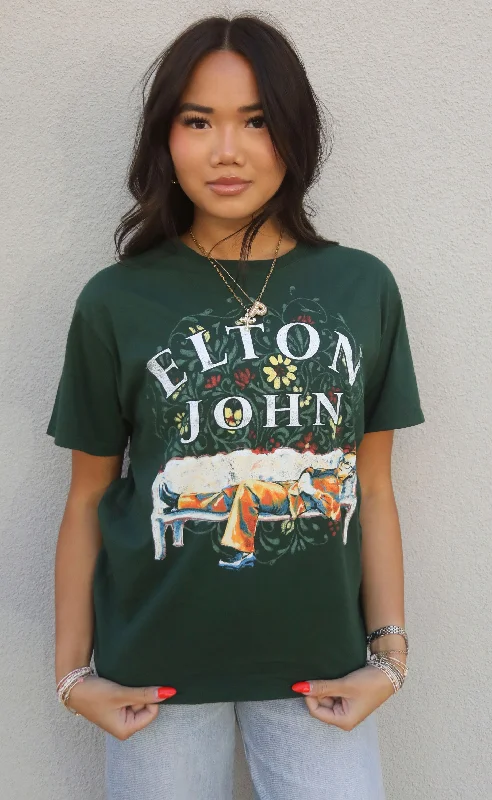 daydreamer: elton john floral boyfriend tee