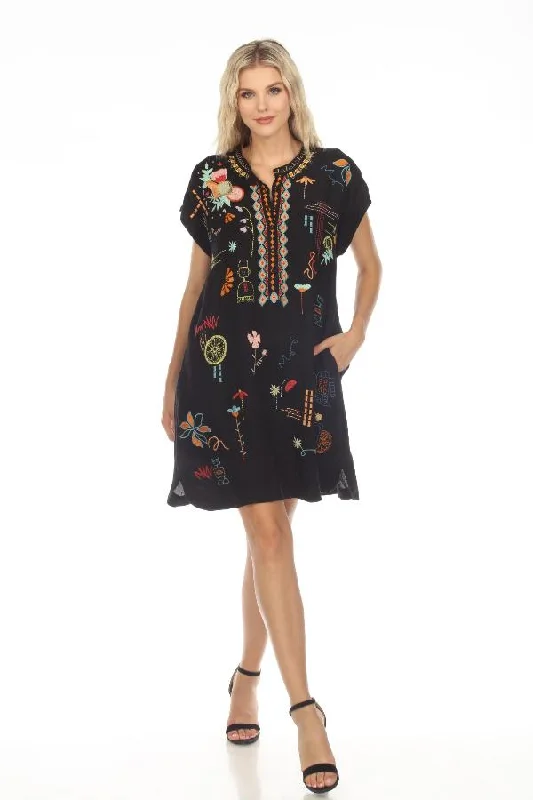 Johnny Was Biya Lemona Embroidered Dress Boho Chic B36323-4