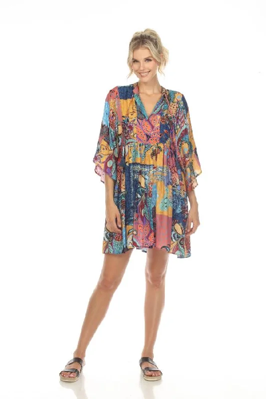 Johnny Was Sea Owl Swim Cover-Up Short Kaftan Dress Boho Chic CSW6123-A