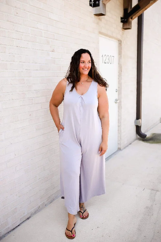 Pocketed Scoop Neck Wide Leg Jumpsuit - 5 Colors