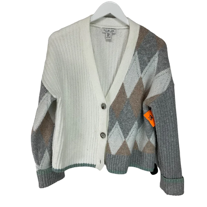 Sweater Cardigan By Rachel Zoe In White Green, Size: M