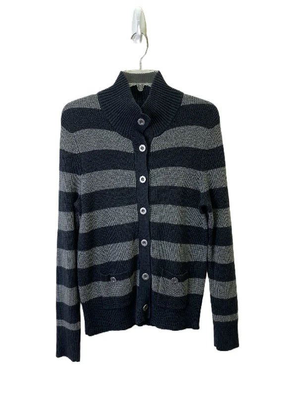 Sweater Cardigan By Tommy Hilfiger In Black & Grey, Size: S