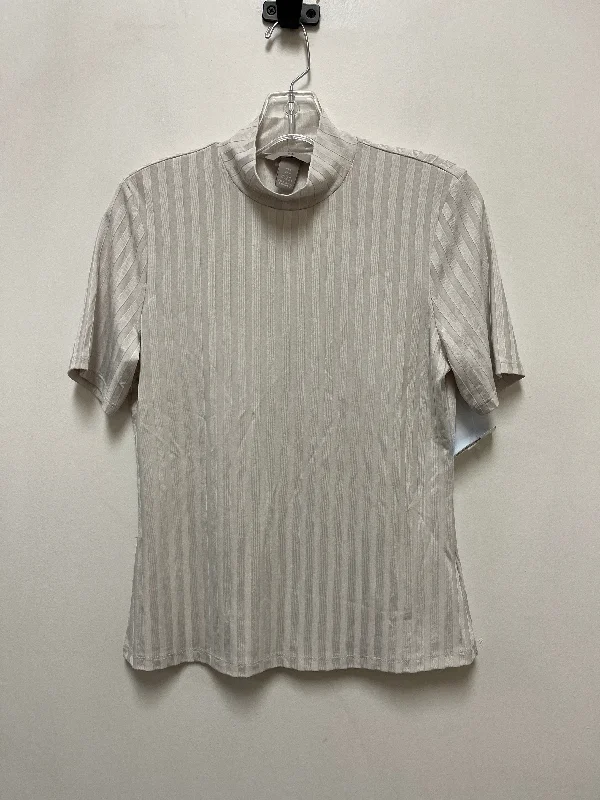 Top Long Sleeve By H&m In Silver, Size: M