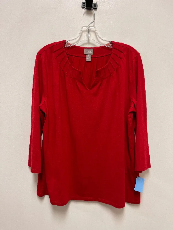 Top Long Sleeve By Lucky Brand In Red, Size: L