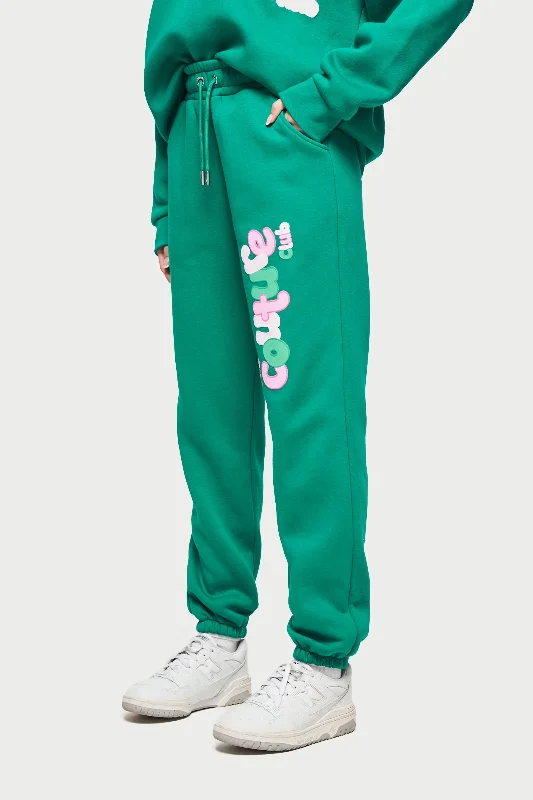 COUTURE BUBBLE OVERSIZED JOGGERS- GREEN